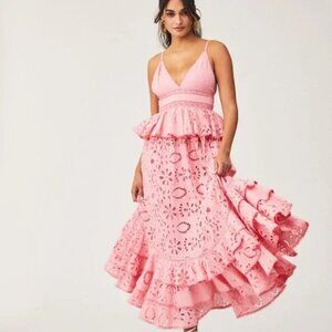 Rococo Sand Moss Tiered Fit & Flare Maxi Dress